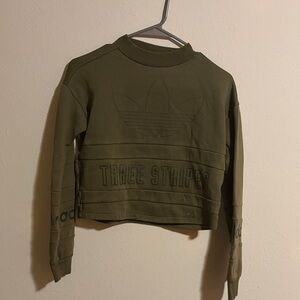 Adidas Olive Green Logo Sweatshirt
